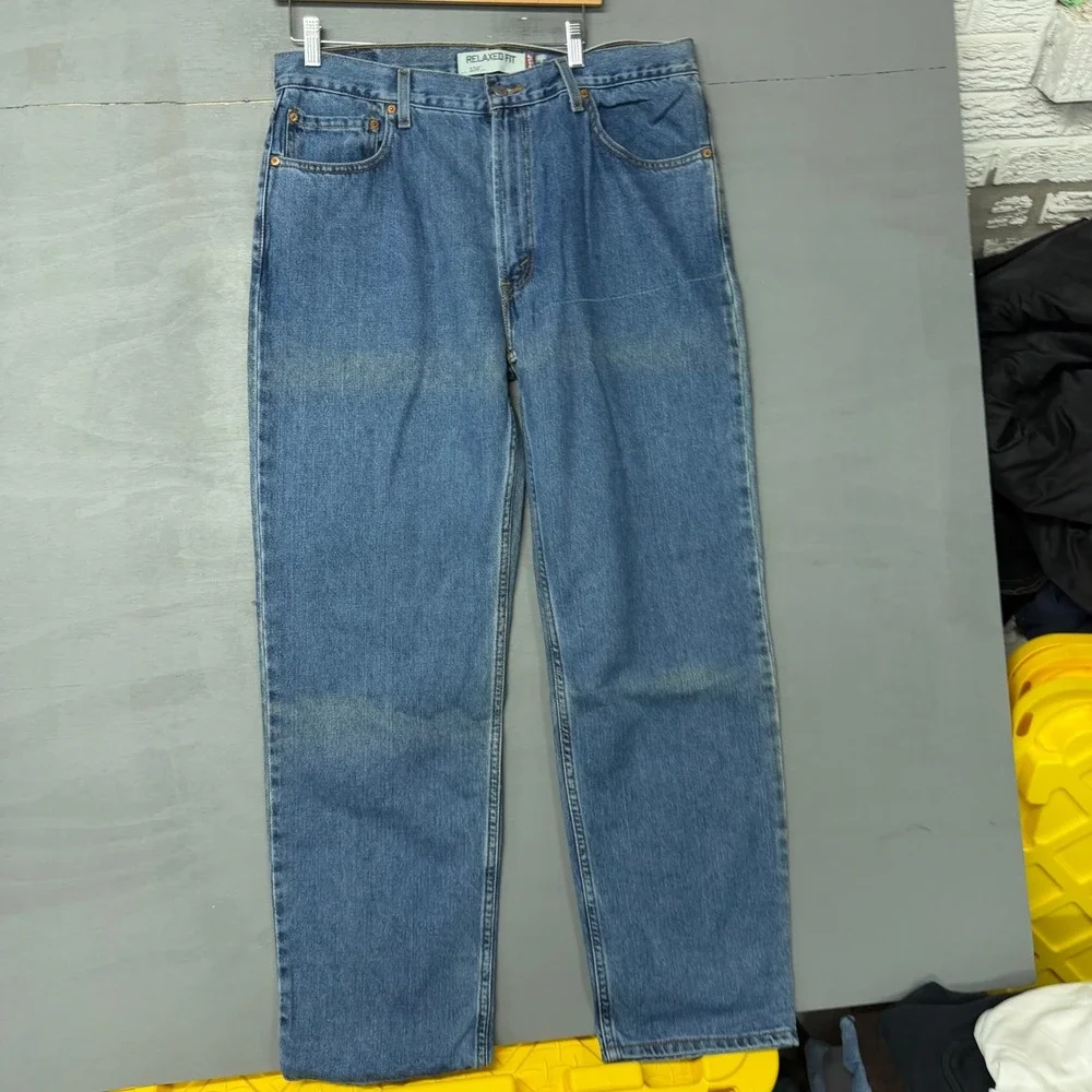 Levis 550 Relaxed Fit Tapered‎ Leg Blue Jeans Mens 36x32 Medium Wash Denim
